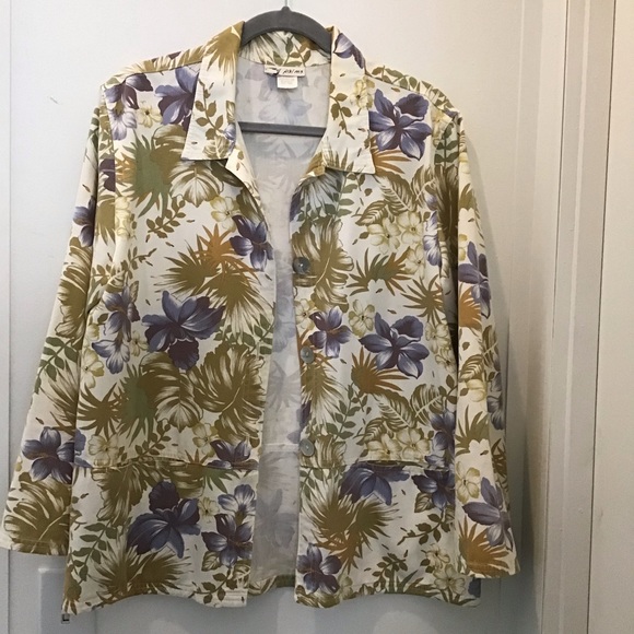 Wild Palms Botanical Floral print Jacket - Picture 1 of 9